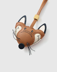 FOX CHARM charm on a bag — real French Alran leather, 3 days by hand.