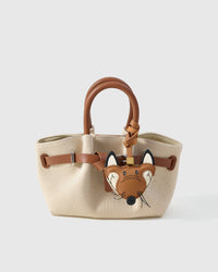 FOX CHARM — French Alran leather from Tarn, France, founded 1903, Entreprise du Patrimoine Vivant.
