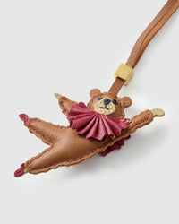 BALLET BEAR CHARM charm on a bag — real French Alran leather, 3 days by hand.