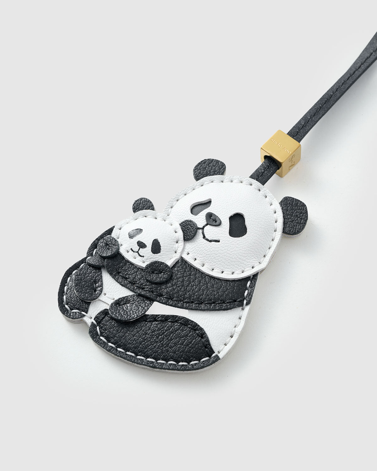 PANDA CHARM charm on a bag — real French Alran leather, 3 days by hand.