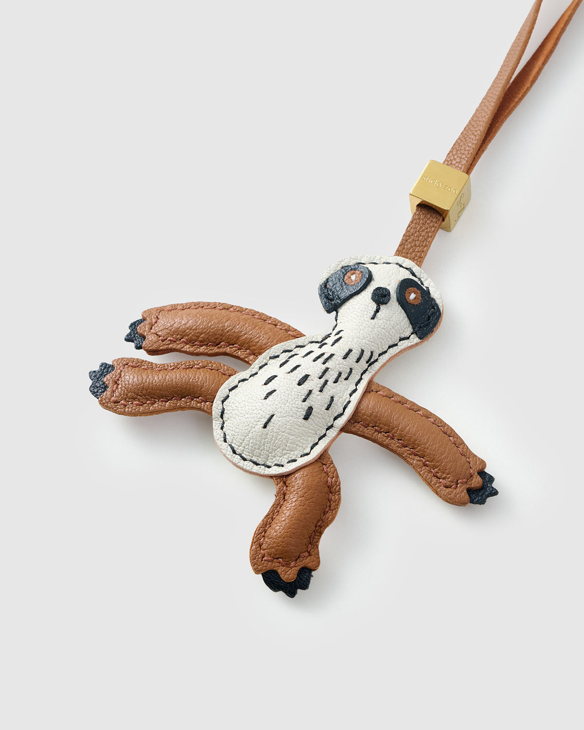 SLOTH CHARM charm on a bag — real French Alran leather, 3 days by hand.