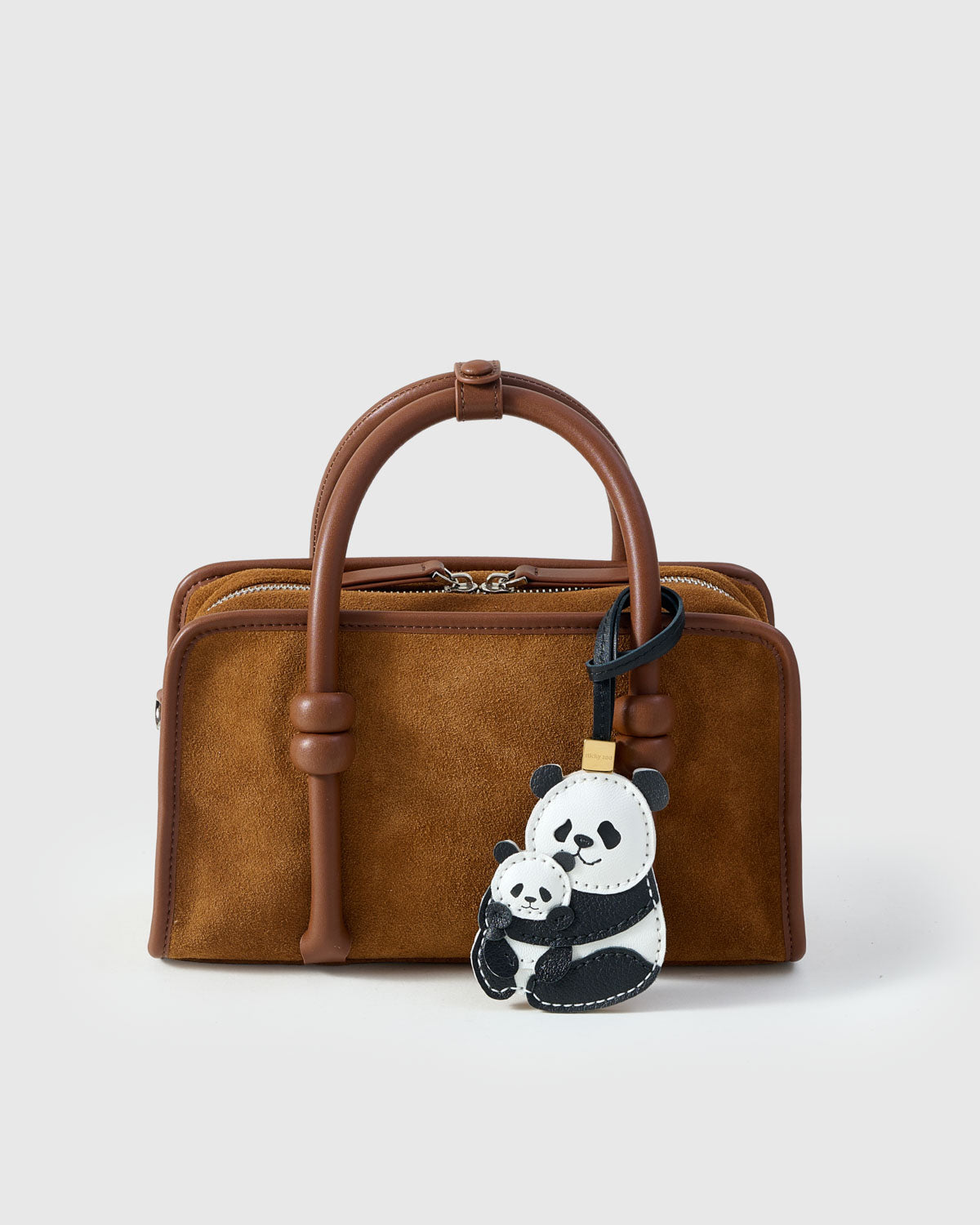 PANDA CHARM — French Alran leather from Tarn, France, founded 1903, Entreprise du Patrimoine Vivant.