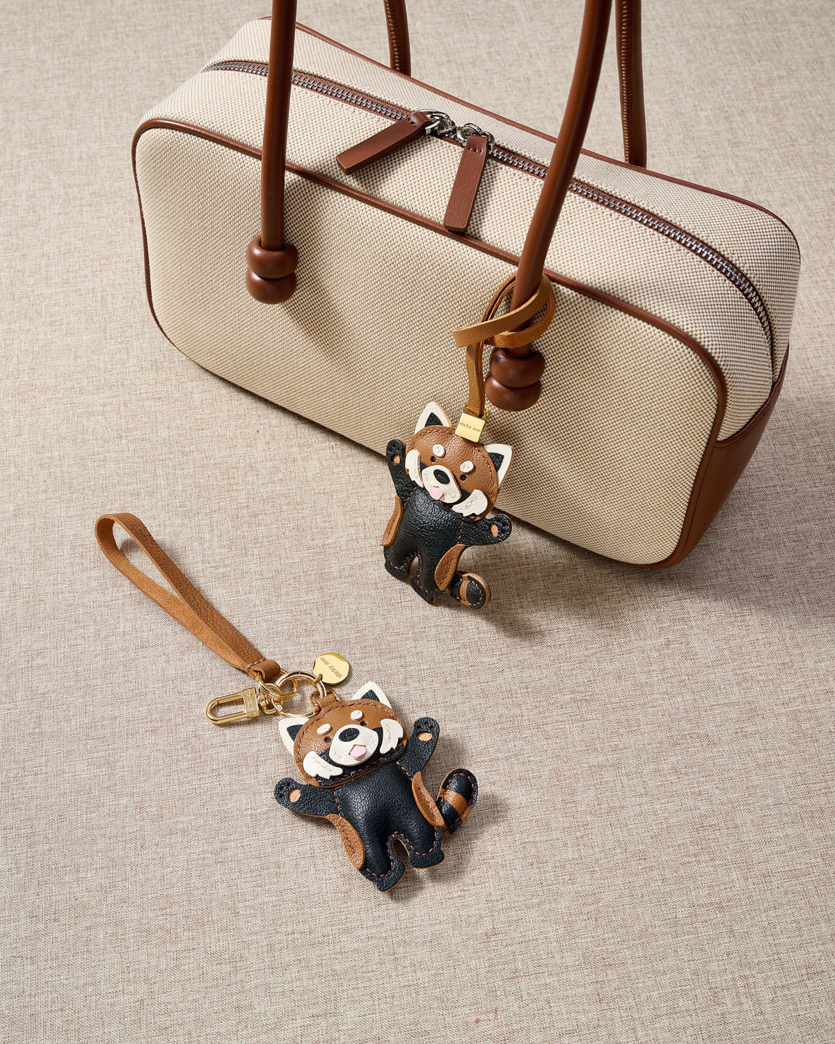 RED PANDA CHARM charm — real French leather, 3 days by hand.