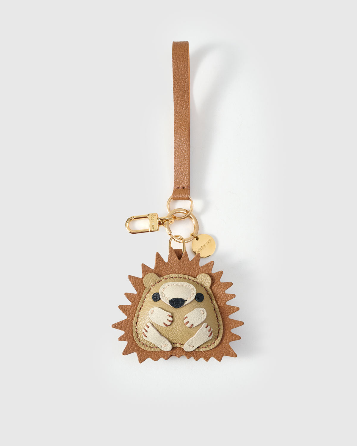 HEDGEHOG CHARM — French Alran leather from Tarn, France, founded 1903, Entreprise du Patrimoine Vivant.