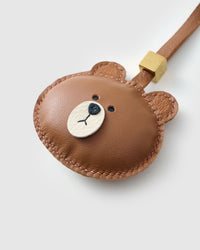 CUDDLY BEAR CHARM charm on a bag — real French Alran leather, 3 days by hand.