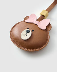 CUDDLY BEAR CHARM charm on a bag — real French Alran leather, 3 days by hand.