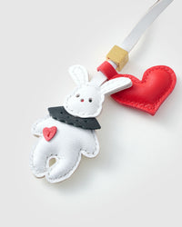 RABBIT CHARM charm on a bag — real French Alran leather, 3 days by hand.