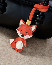 FOX CHARM charm — real French leather, 3 days by hand.