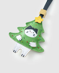 Kitten In Christmas Tree — French Alran leather from Tarn, France, founded 1903, Entreprise du Patrimoine Vivant.