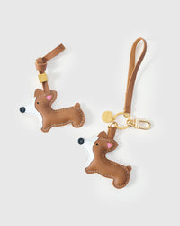The pembroke welsh corgi charm is made from genuine French Alran goatskin and French suede — real full-grain leather. Never vegan. Never synthetic. The difference shows.