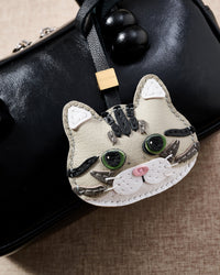 AMERICAN SHORTHAIR CAT CHARM – SILVER TABBY EDITION