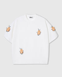 HONEY BEE SCATTER T-SHIRT — WHITE