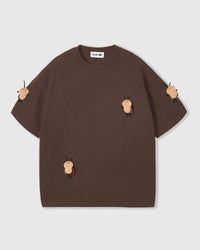 HONEY BEE SCATTER T-SHIRT — BROWN