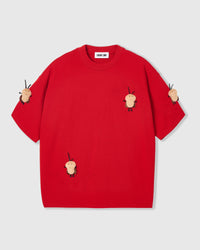 HONEY BEE SCATTER T-SHIRT — RED