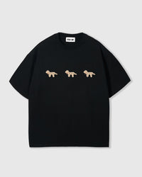 SPOTTY PUPPY TRIO T-SHIRT — BLACK