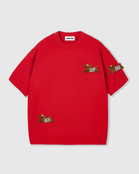 WILD TEDDY SCATTER T-SHIRT — RED