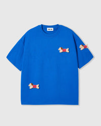 POLKA PUPPY SCATTER T-SHIRT — BLUE