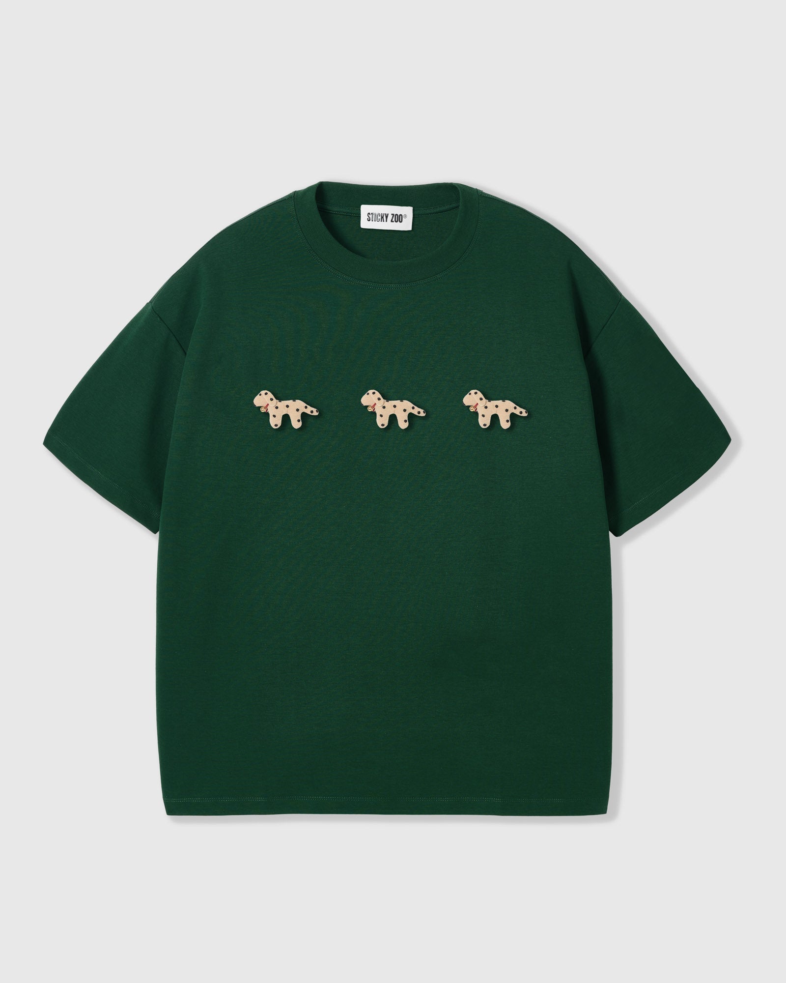 SPOTTY PUPPY TRIO T-SHIRT — GREEN