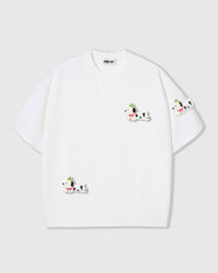 SPOTTY PUPPY SCATTER T-SHIRT — WHITE