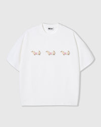 PLAID DACHSHUND TRIO T-SHIRT — WHITE