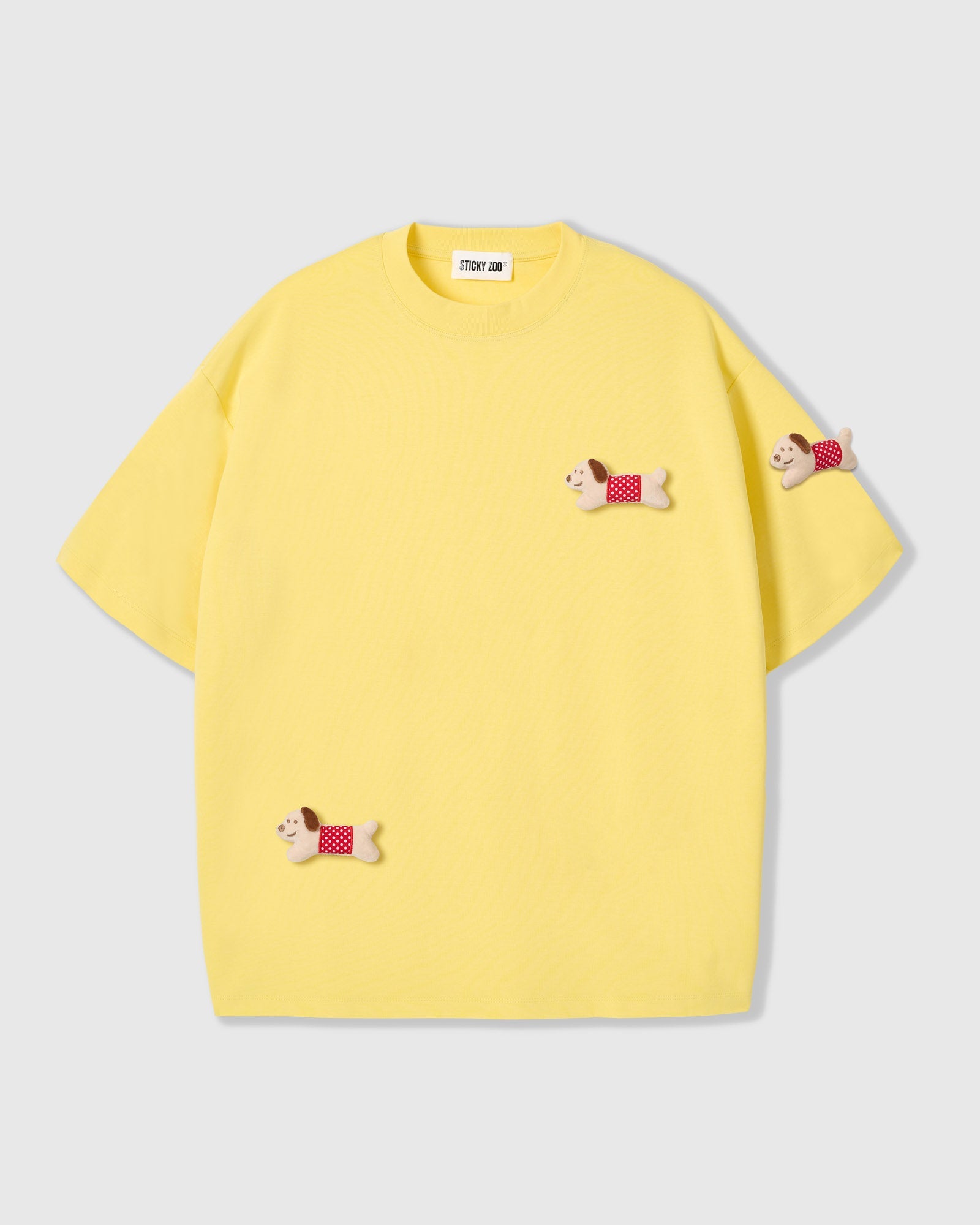 POLKA PUPPY SCATTER T-SHIRT — YELLOW