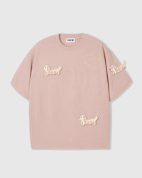 BOW PUPPY SCATTER T-SHIRT — PINK
