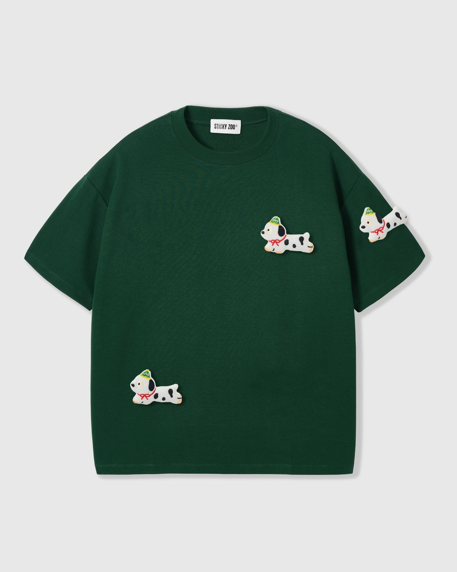 SPOTTY PUPPY SCATTER T-SHIRT — GREEN