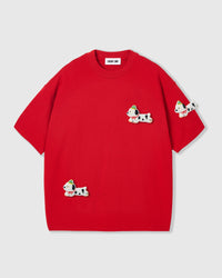 SPOTTY PUPPY SCATTER T-SHIRT — RED
