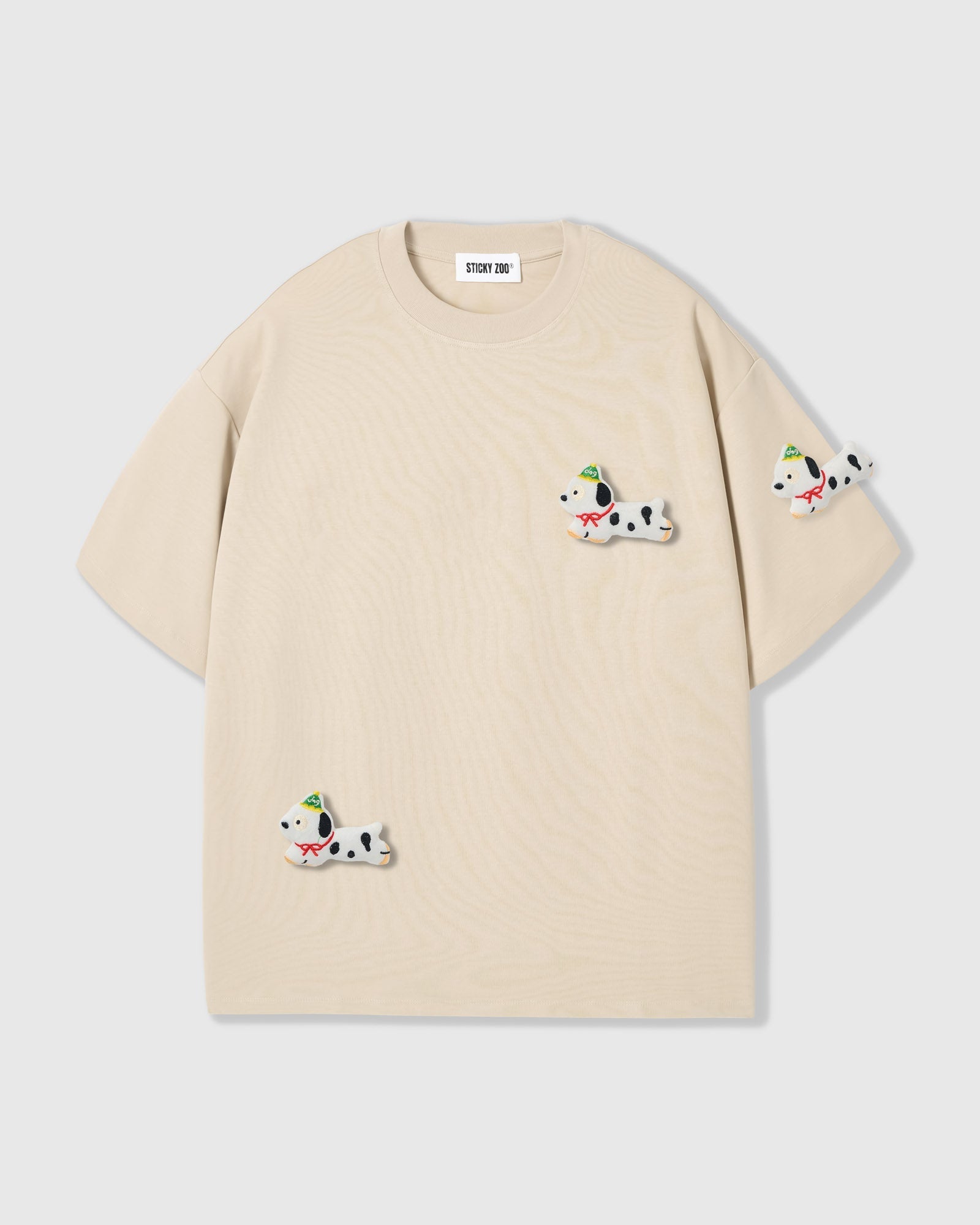 SPOTTY PUPPY SCATTER T-SHIRT — CREAM