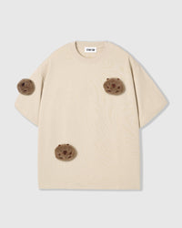 SLEEPY TEDDY SCATTER T-SHIRT — CREAM