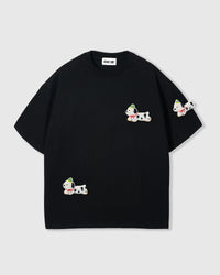 SPOTTY PUPPY SCATTER T-SHIRT — BLACK