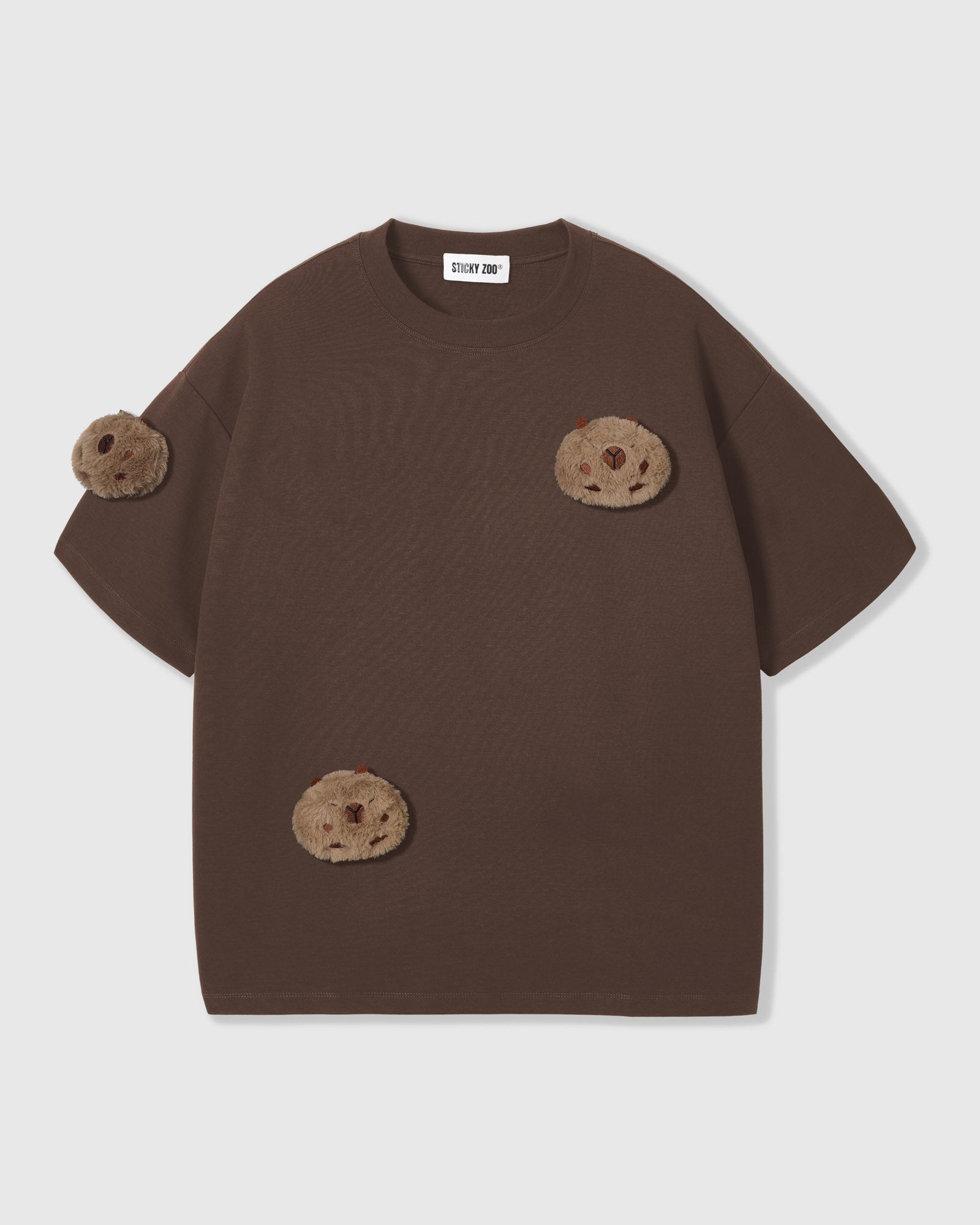 SLEEPY TEDDY SCATTER T-SHIRT — BROWN