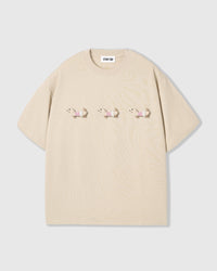 PLAID DACHSHUND TRIO T-SHIRT — CREAM