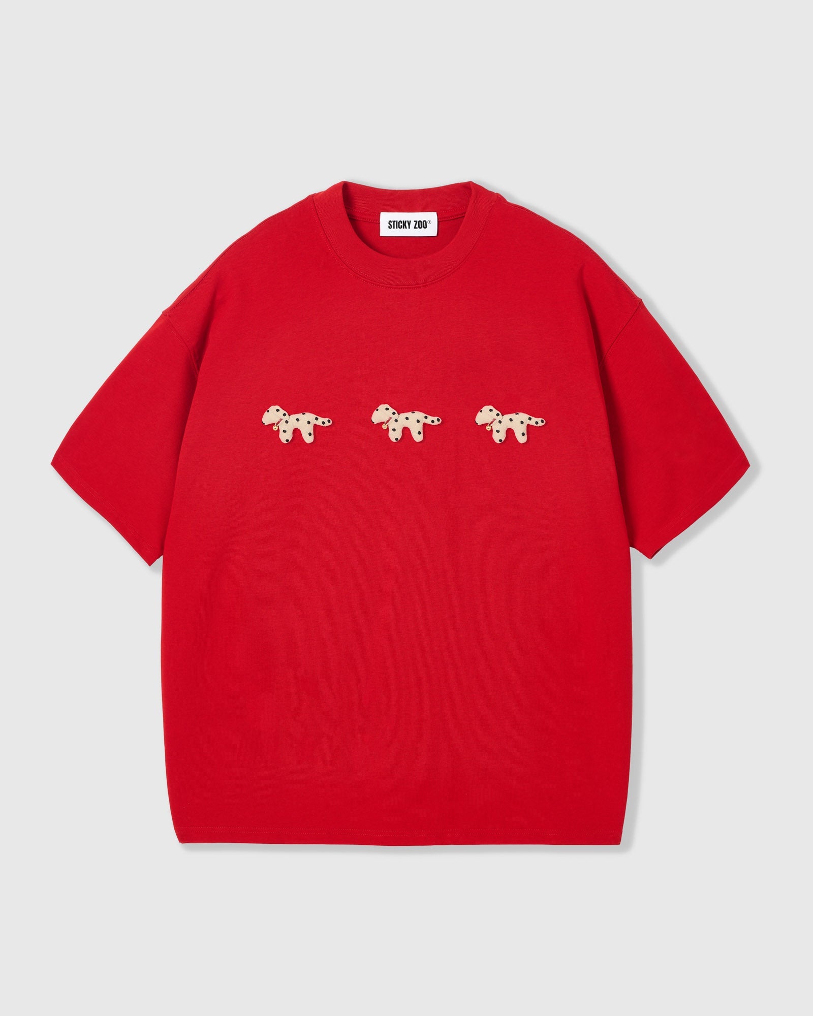SPOTTY PUPPY TRIO T-SHIRT — RED