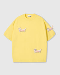 BOW PUPPY SCATTER T-SHIRT — YELLOW