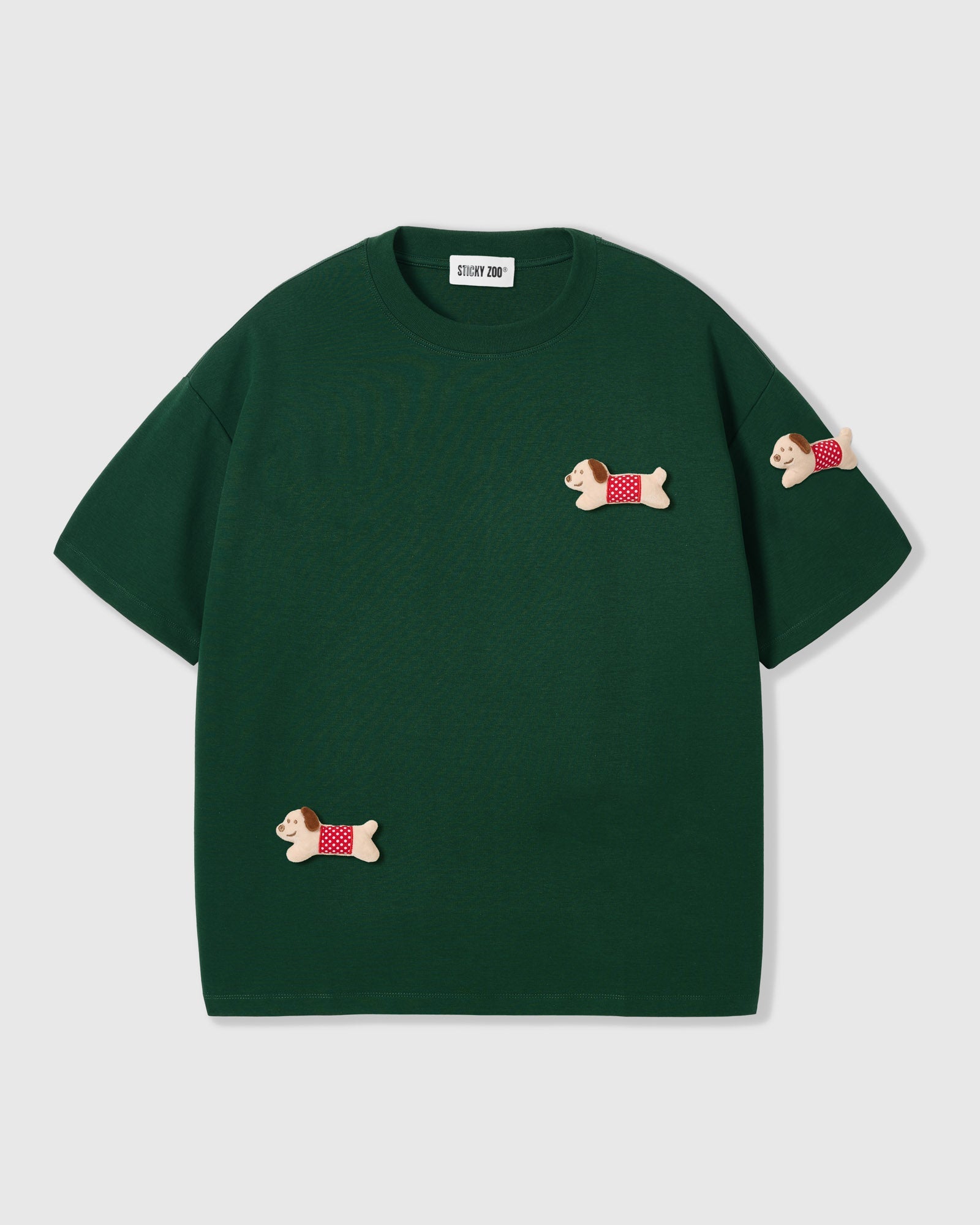 POLKA PUPPY SCATTER T-SHIRT — GREEN