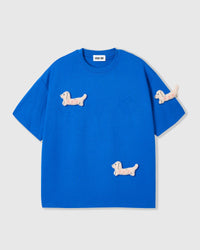 BOW PUPPY SCATTER T-SHIRT — BLUE