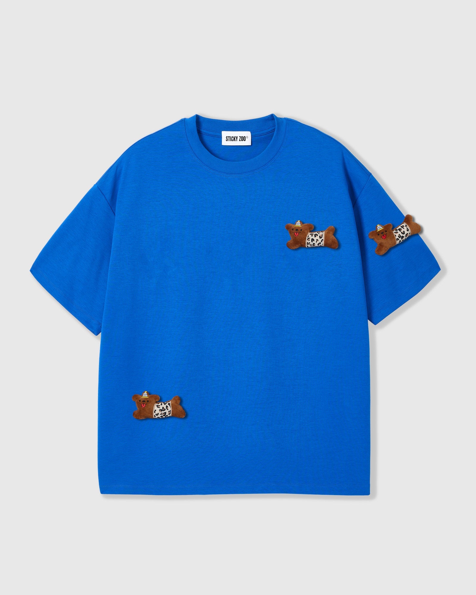 WILD TEDDY SCATTER T-SHIRT — BLUE