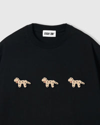 SPOTTY PUPPY TRIO T-SHIRT — BLACK