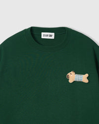 BLUE CHECK PUPPY SCATTER T-SHIRT — GREEN