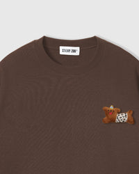 WILD TEDDY SCATTER T-SHIRT — BROWN