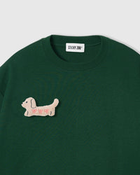 BOW PUPPY SCATTER T-SHIRT — GREEN