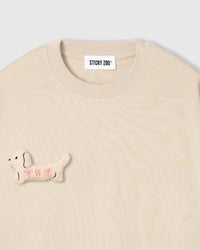 BOW PUPPY SCATTER T-SHIRT — CREAM