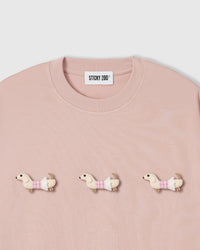 PLAID DACHSHUND TRIO T-SHIRT — PINK