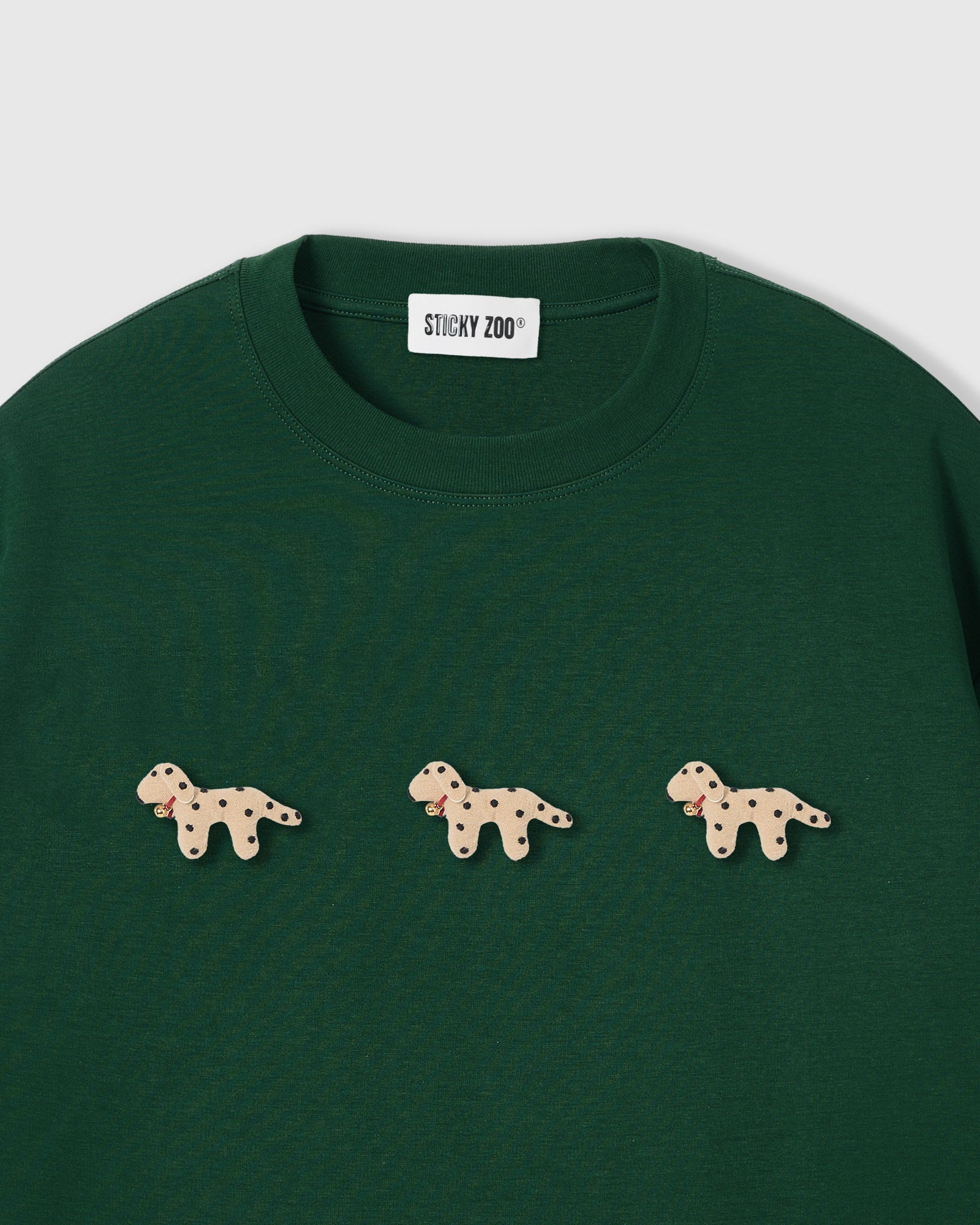 SPOTTY PUPPY TRIO T-SHIRT — GREEN