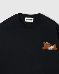 WILD TEDDY SCATTER T-SHIRT — BLACK