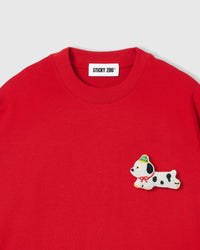 SPOTTY PUPPY SCATTER T-SHIRT — RED