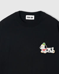 SPOTTY PUPPY SCATTER T-SHIRT — BLACK