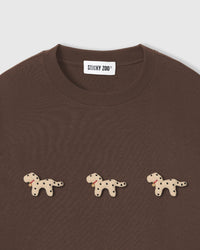 SPOTTY PUPPY TRIO T-SHIRT — BROWN