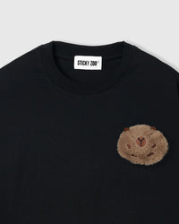 SLEEPY TEDDY SCATTER T-SHIRT — BLACK